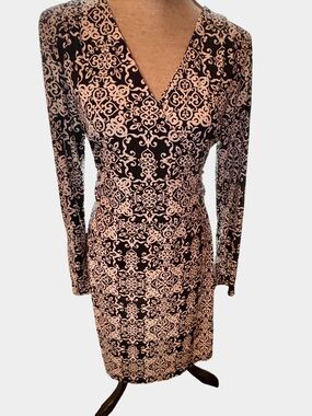 Women’s Nicole Miller Black & White Printed Wrap Dress